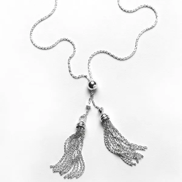 Southern Gates® Diamond Cut Tassel Lariat Necklace