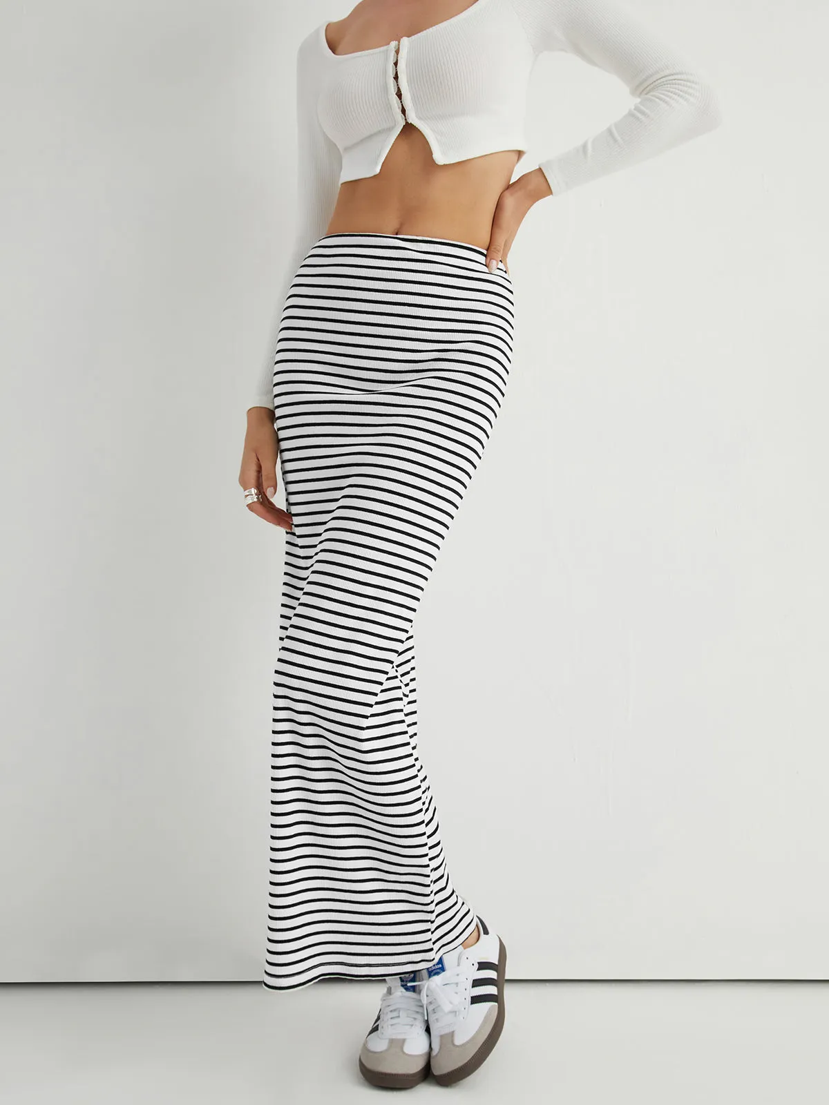 Stripe Charming Maxi Skirt