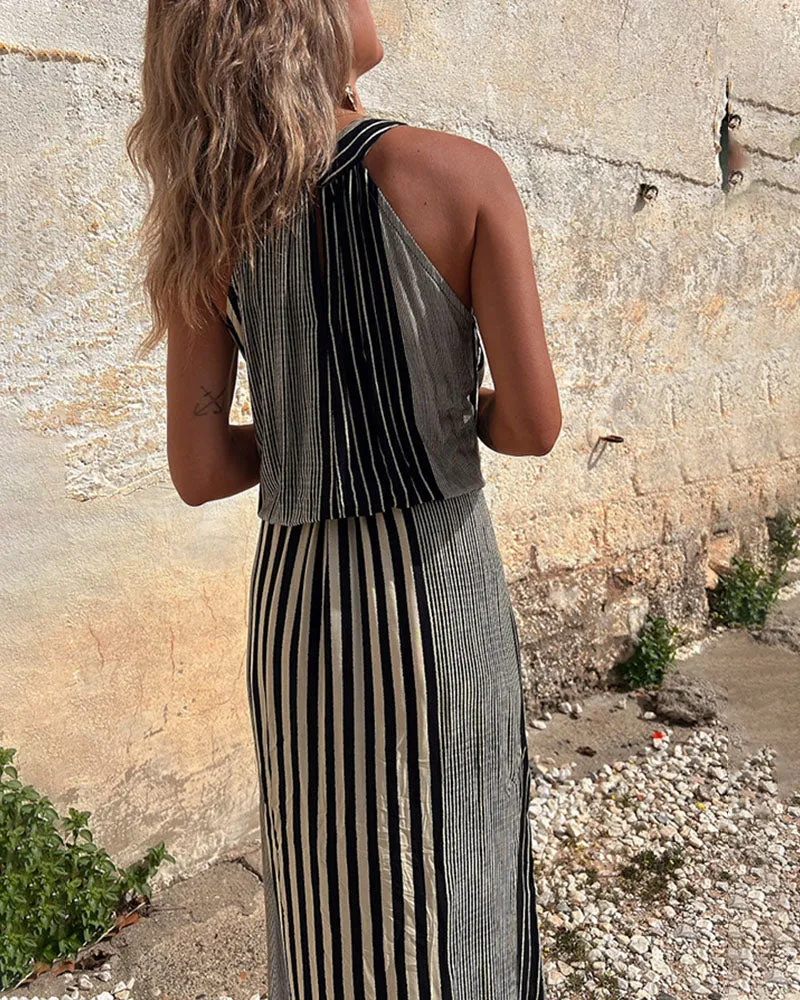 Summer elegant striped dress