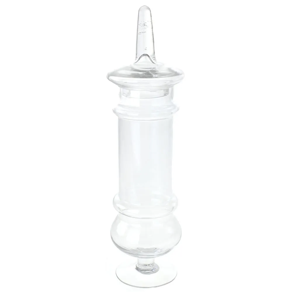 Tall Body Glass Apothecary Jar with Lid, Clear, 15-3/4-Inch