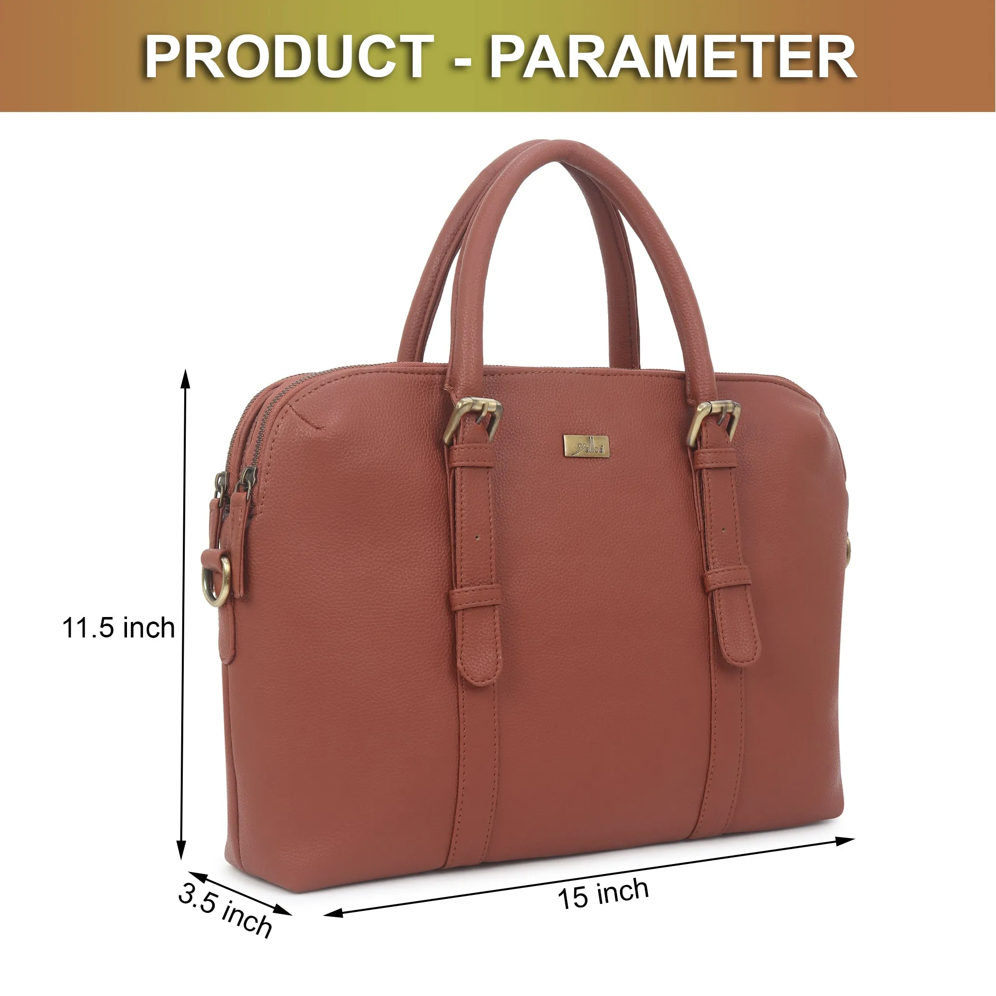 Tan Multicompartment Laptop Bag for Men