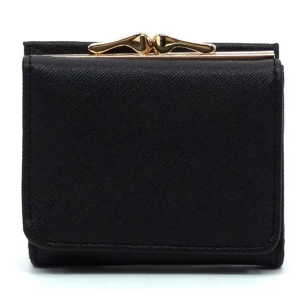 TEEK - Saffiano Kiss Lock Tri-fold Wallet