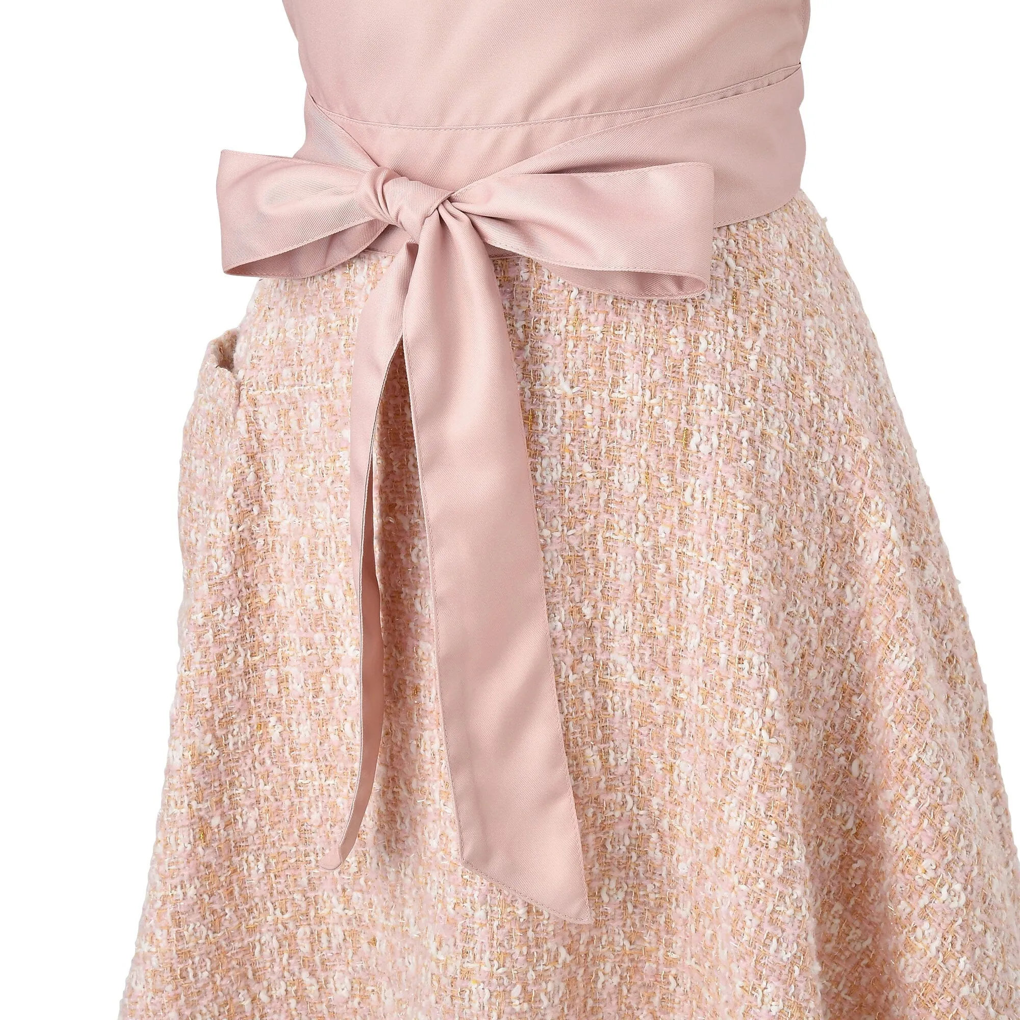 Tweed Full Apron Pink