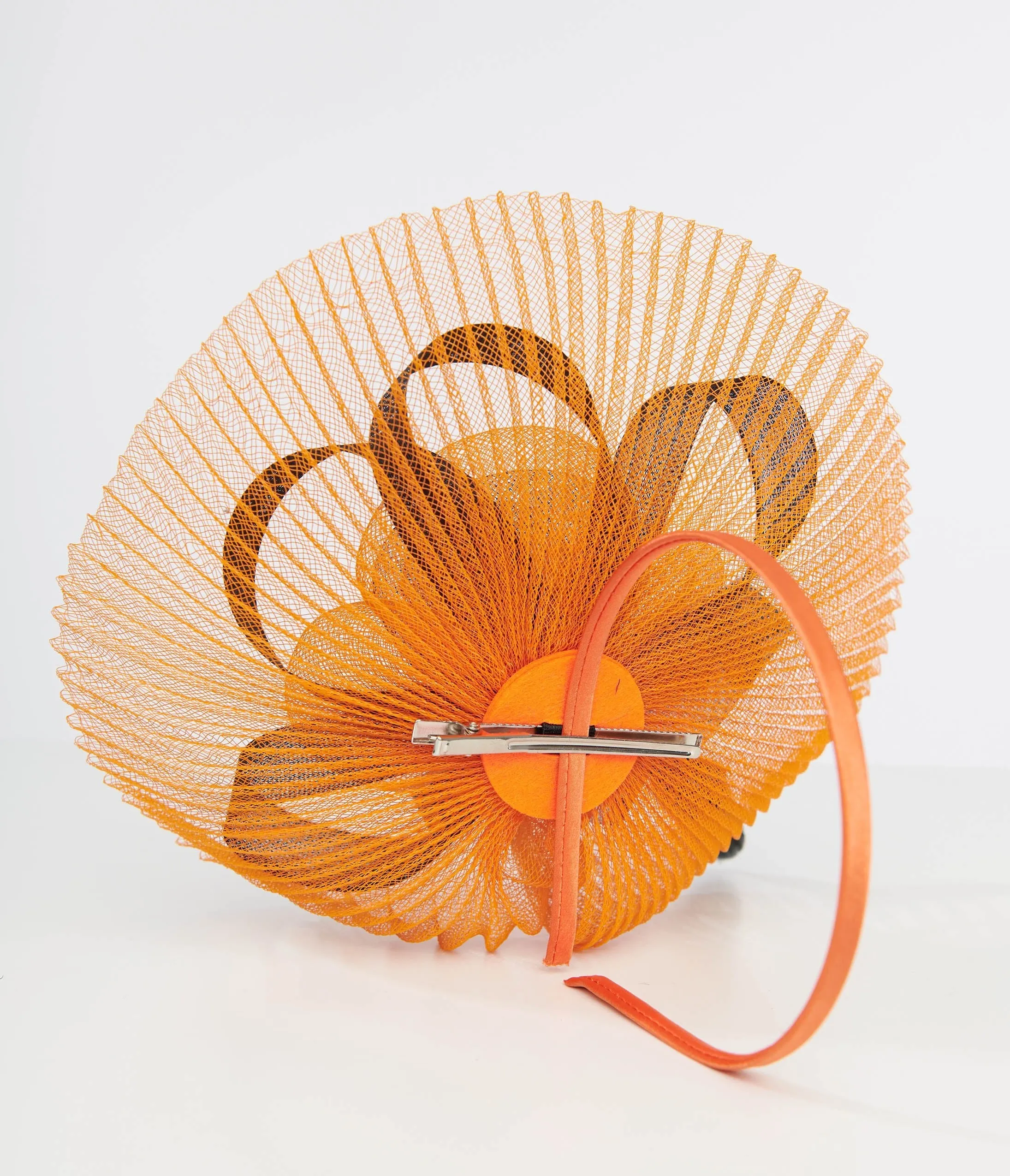 Unique Vintage 1930s Orange & Black Halloween Fascinator