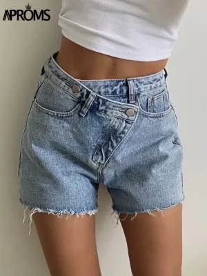 Vintage Style High Waist Denim Shorts for Women