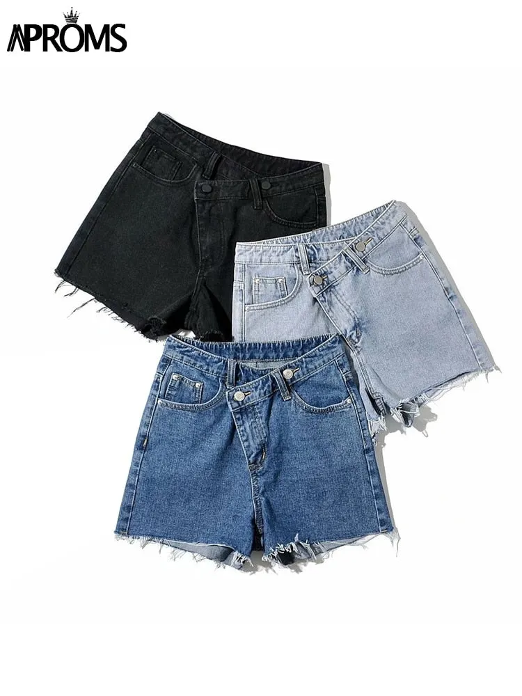 Vintage Style High Waist Denim Shorts for Women