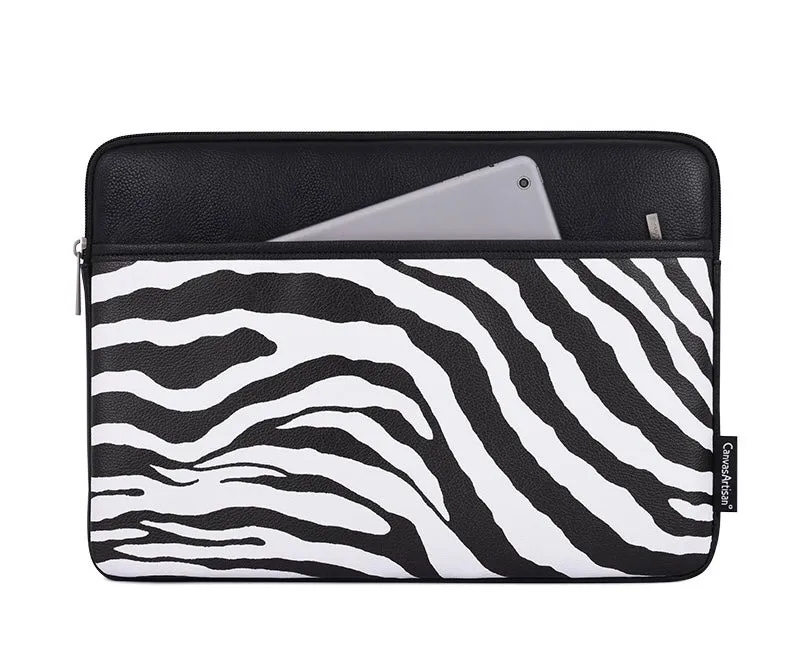 Zebra Print 15inch Protective Leather Laptop Bag