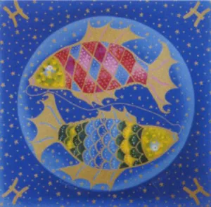 Zodiac Lithograph - Pisces